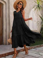 2024 Women Dress Summer Casual Brand Dresses Elegant Yellow Black Dress Femme - Image 5