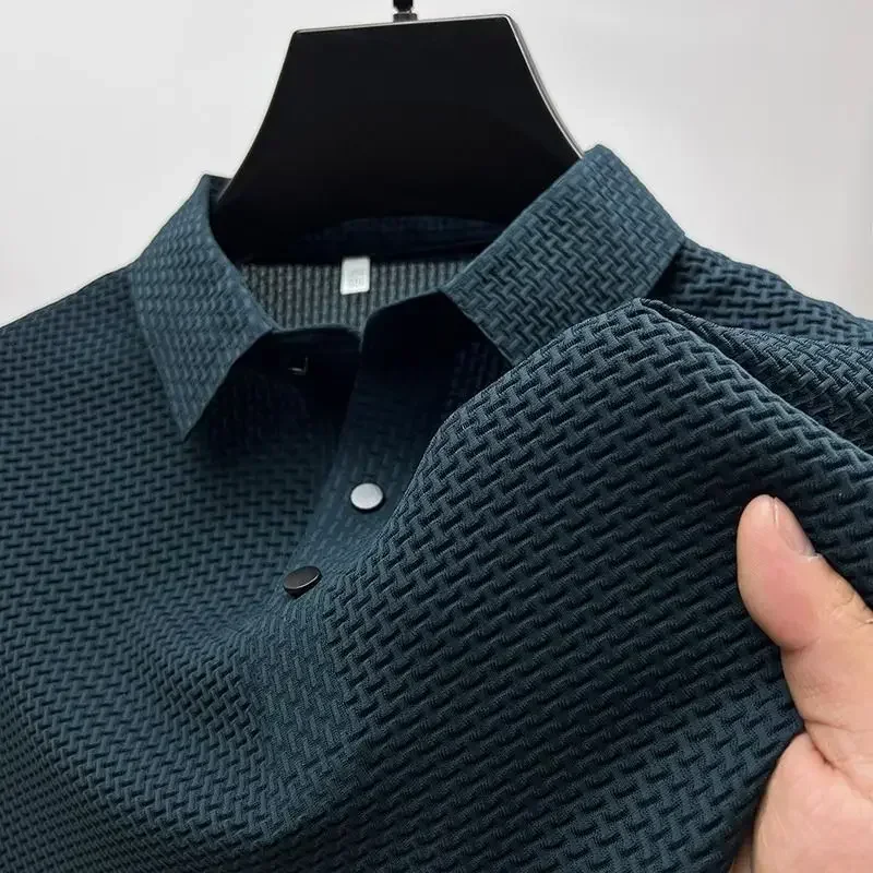 Premium Ice Silk Breathable Men’s Polo Shirt Summer Smart Casual Style Up to 6XL