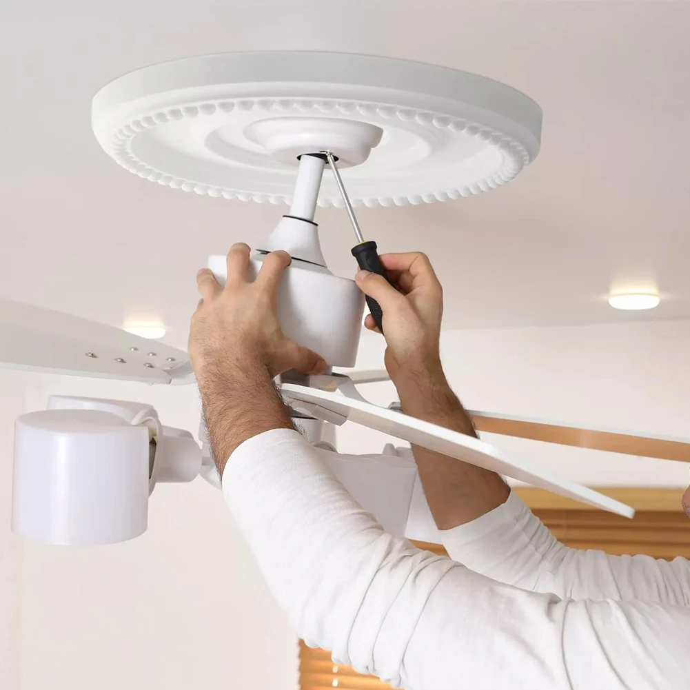 Ceiling Medallion Round Split For Conceals Ceiling Imperfections Cracks Household Decoration Fan Light Fixtures Cover