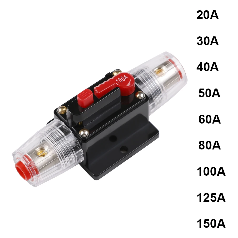 150A 100A 80A 60A 50A 40A 30A 12V / 24V /48V DC resettable circuit breaker resettable insurance for solar photovoltaic connector