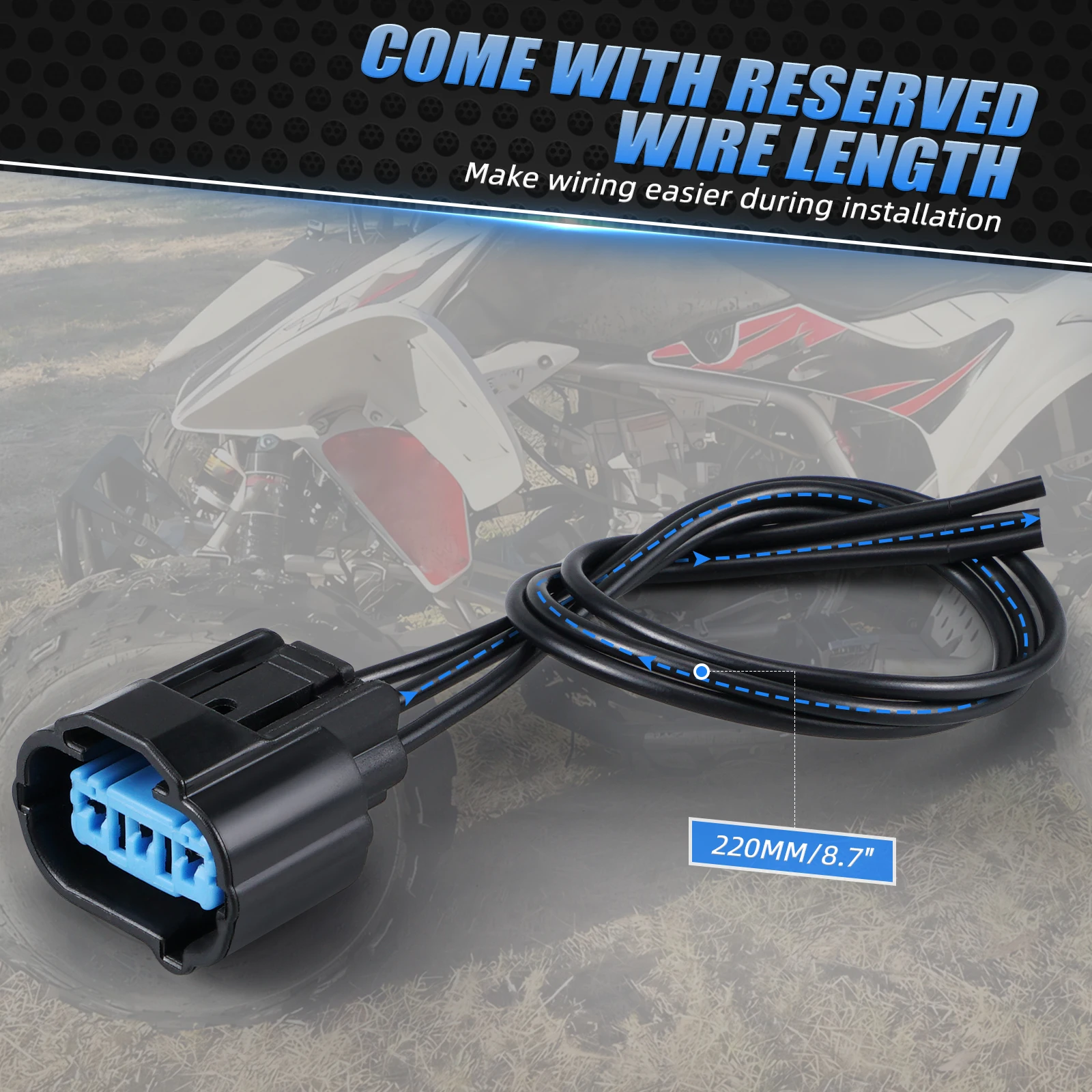 NICECNC Für Honda TRX450ER 2006–2014 2010 2011 TRX450R 2006–2009 Rücklicht-Anschluss, Zopf, ATV-Teil 33700-HP1-601 Ersatz – Detail 7