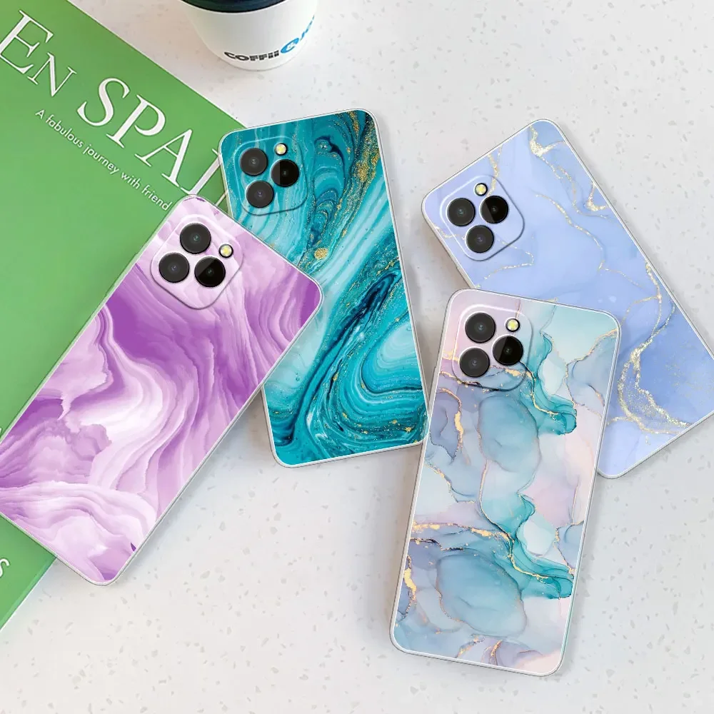 Marble Transparent Silicone Soft TPU Phone Case Cover with Bumper Protection