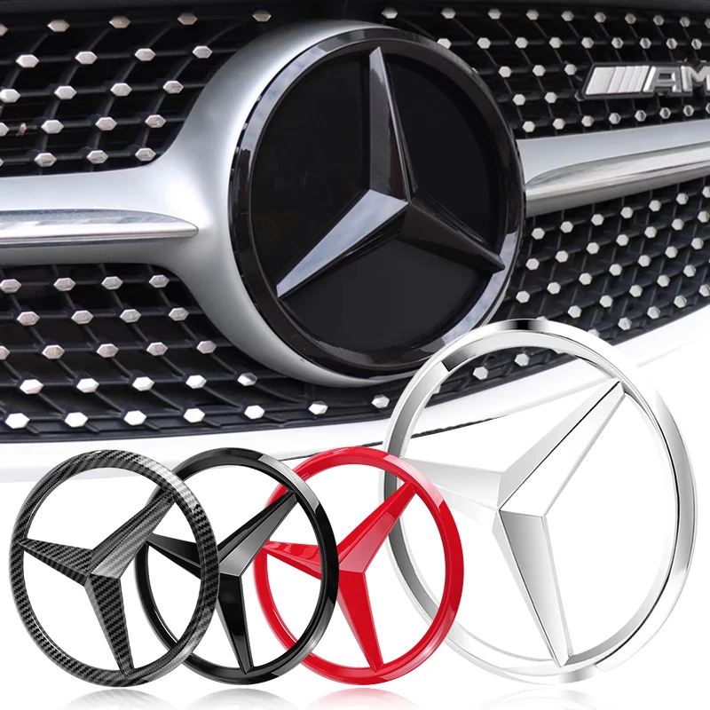 3D Front Grille Mirror Surface Emblem Badge Car Accessories For Mercedes Benz AMG W203 W206 W220 W205 W211 W212 W201 W210 W108