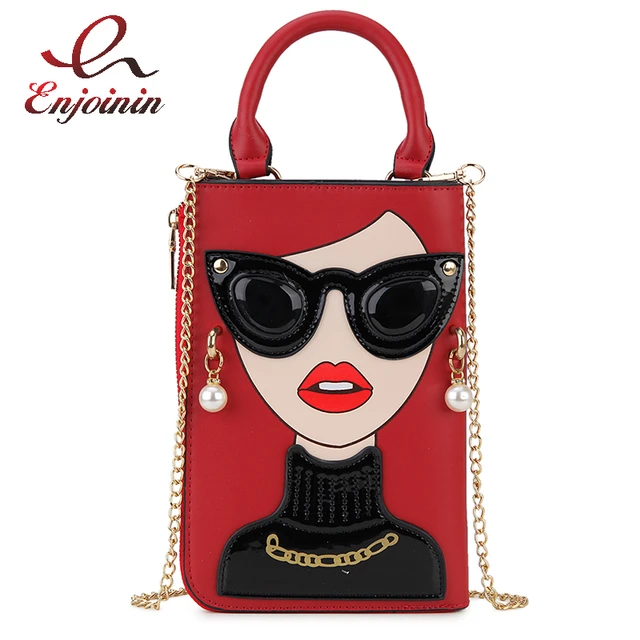 Kuang Women Novelty Lady Face Shoulder Bags Funky PU Leather Top Handle  Satchel Handbags Clutch Purse for Women - Walmart.com