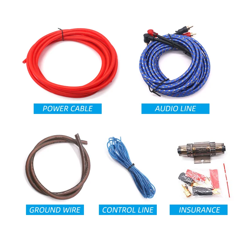 3500W Car Audio Speakers Wiring Kit 4GA Car Amplifier Cable 60AMP Fuse Copper Clad Aluminum Subwoofer Amplifier Installation Kit audio speaker cable audio speaker wiring kit car amplifier wiring kit