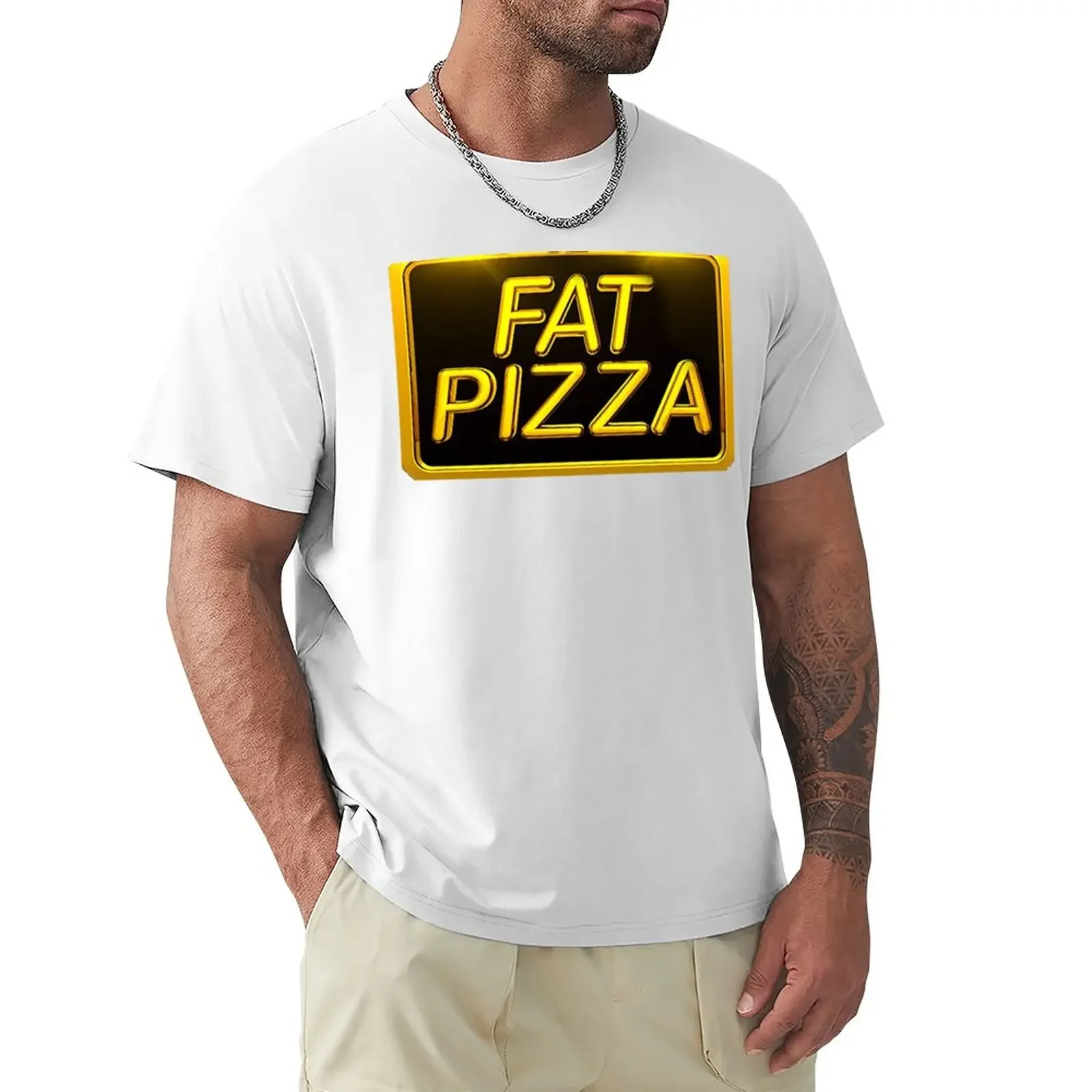 T-Shirt Fat Pizza Blanks For A Boy Magliette Oversize Per Uomo