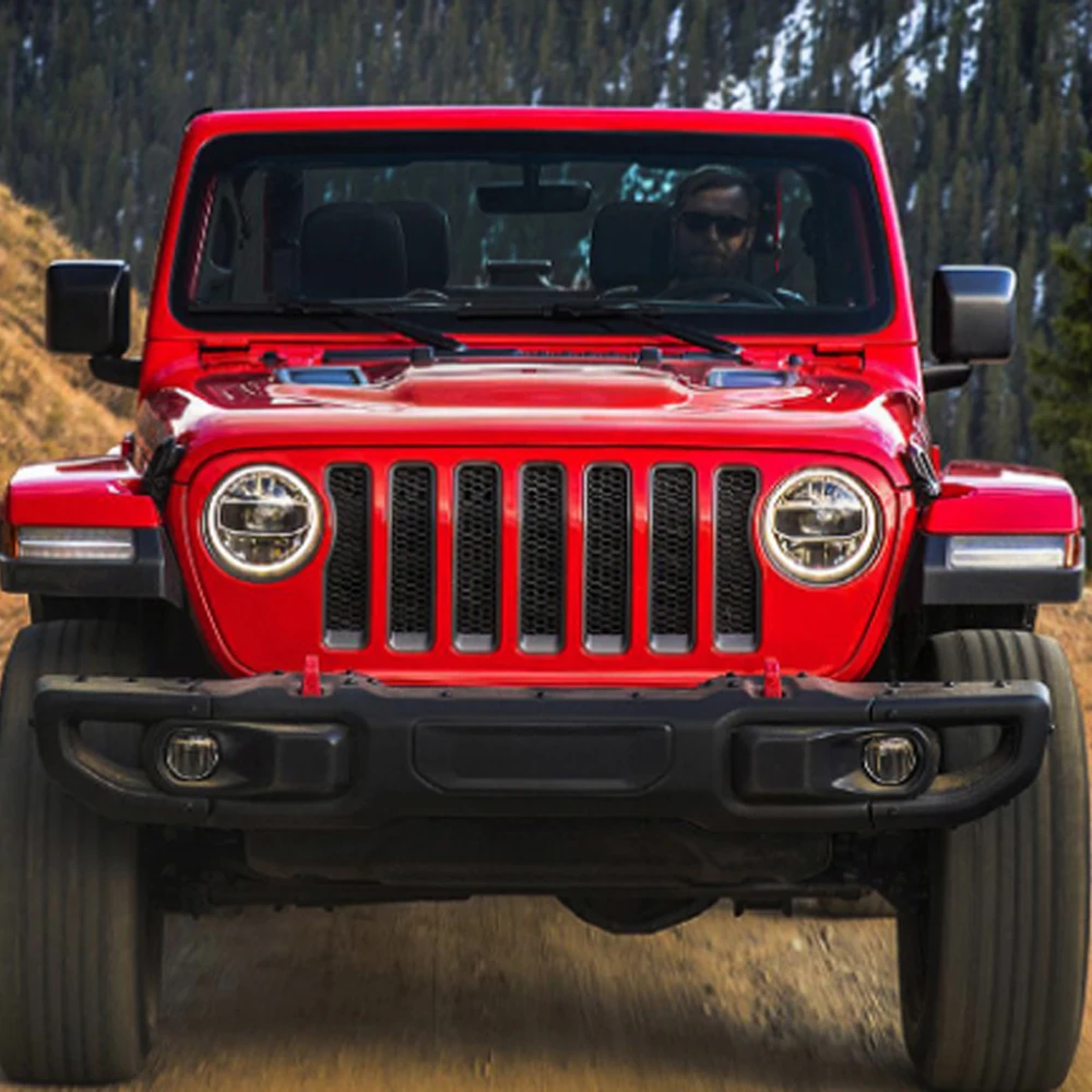 

SXMA JL1092 LED Headlight Round Motorcycle LED HeadLamp Angle Eyes Turn Signal Lights For Jeep Wrangler JL 18+