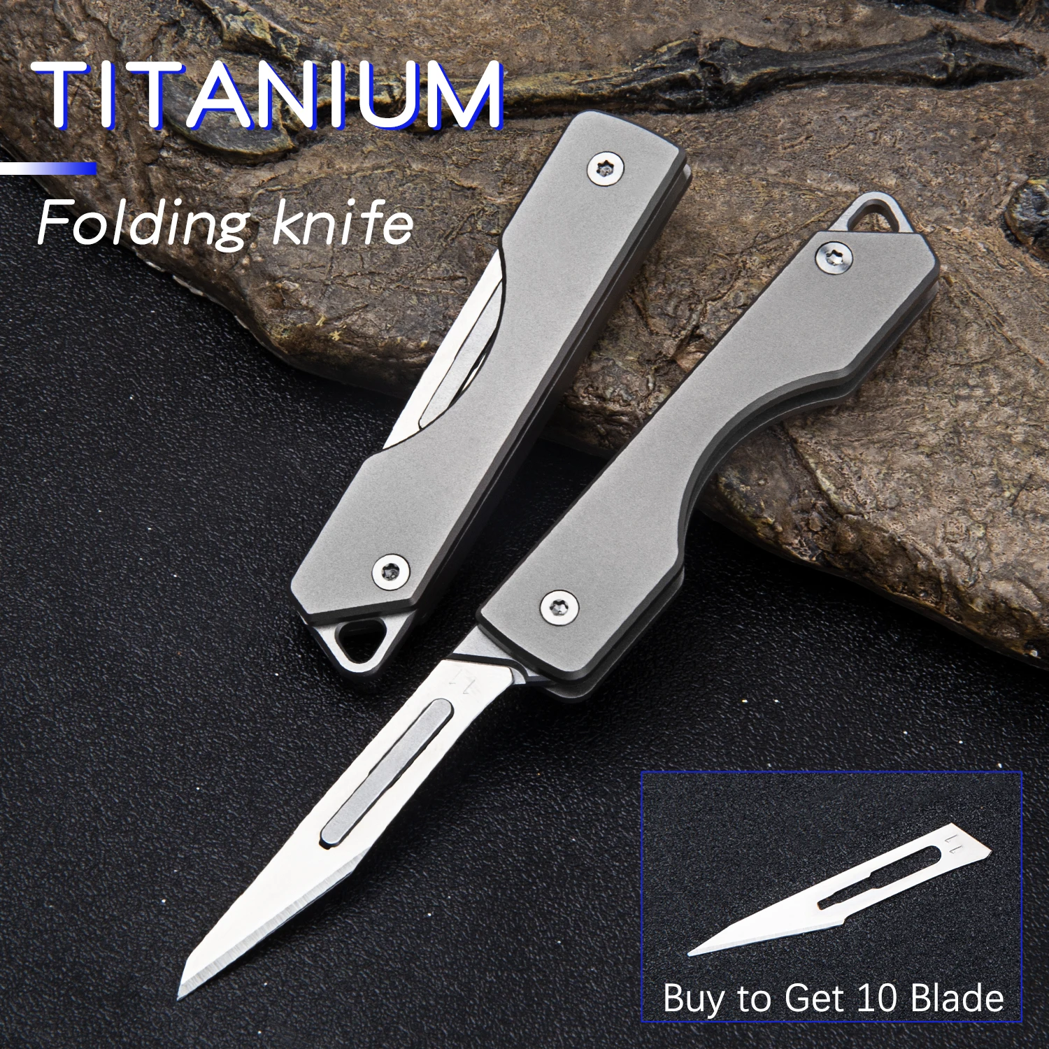 TitaniumAlloyScalpelKnifeFoldingPocketKnifeNo11SurgicalBlade