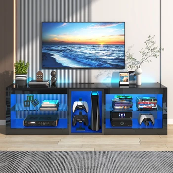 Storage TV Stand for TVs Up To 70 Inch TV Stand Dresser with Drawers TV & Media Console Table Furniture for Living Room Bedroom 2