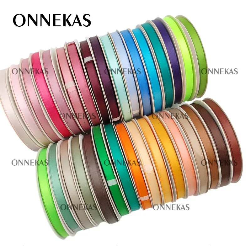 22.5M 6mm Double Faced SATIN RIBBON / Polyester Double Sided Satin Ribbons for Crafting/ Mini Bows Making Ribbon satin ribbons ribbon decoration ribbon supplies satin ribbon