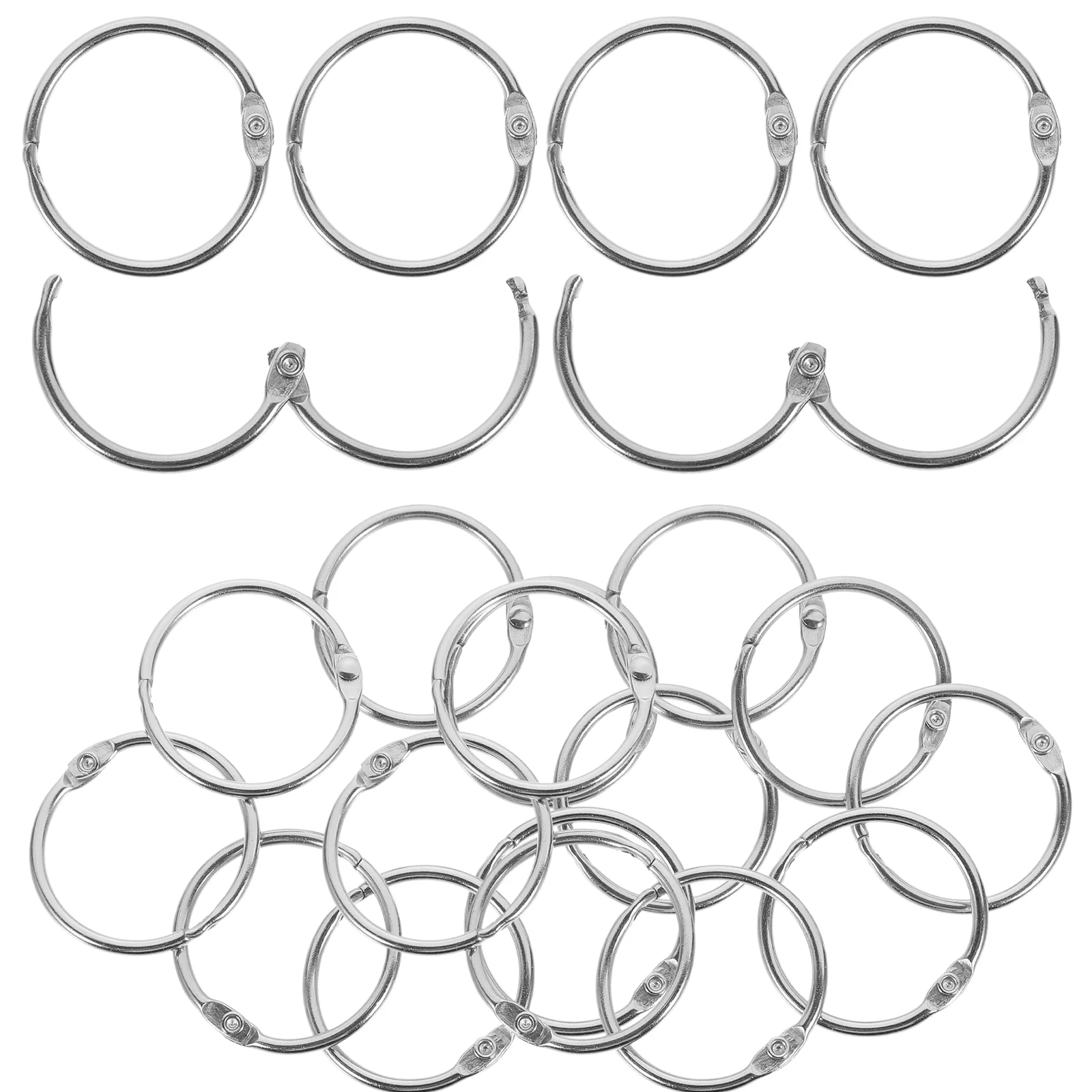 50 Pcs Metal Book Rings Loose Leaf Binder Rings Clasp Flash Card Notebook Binder Ring Office Binding Supplies Metal Book