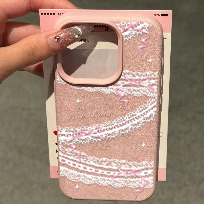 Elegant Black Lace Design Phone Case - Letter Edition