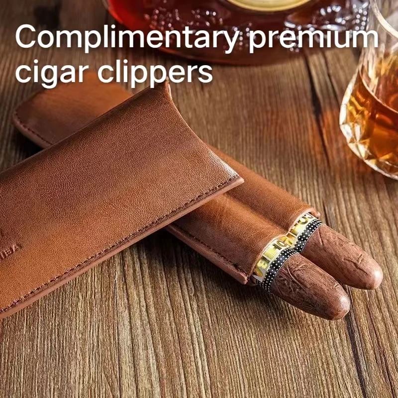 

Cigar Holster Portable Humidor Humidor Humidor 2 Cigarette Cases with Cigar Scissors Tool