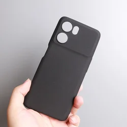 Slim Matte Sandstone Silicone Anti-Slip Phone Case for RENO 10 (Black)