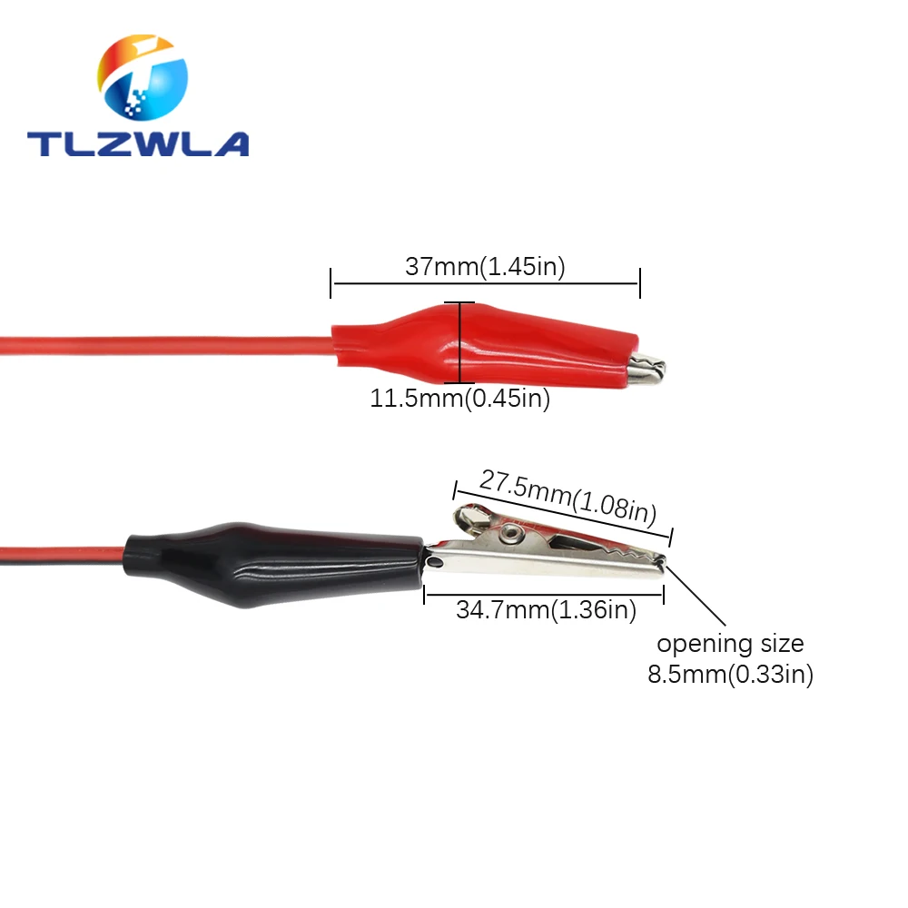 Alligator Clips 1Pcs 1M Electrical Double-ended Crocodile Test Leads Cable Jumper Wire DIY For Multimeter,alligator clips,test clip,test leads,test lead wire,test lead cable,test cable,test cable lead,electrical test wire