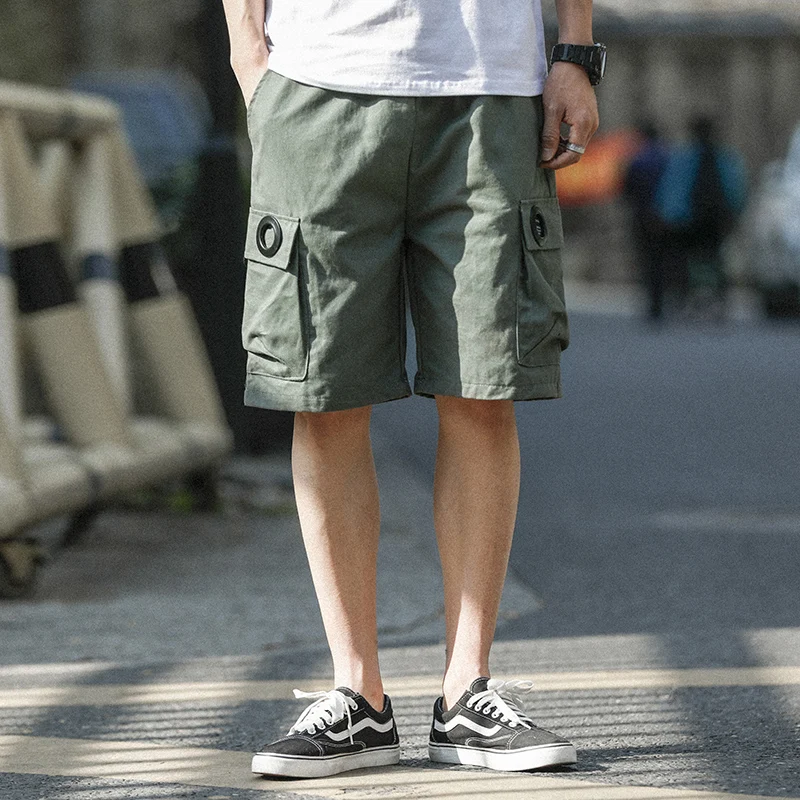 Men Cargo Shorts Street Hip Hop Vintage Army Green Popular Cotton Summer Casual Shorts Boy Punk Capris Design Big Pocket Shorts