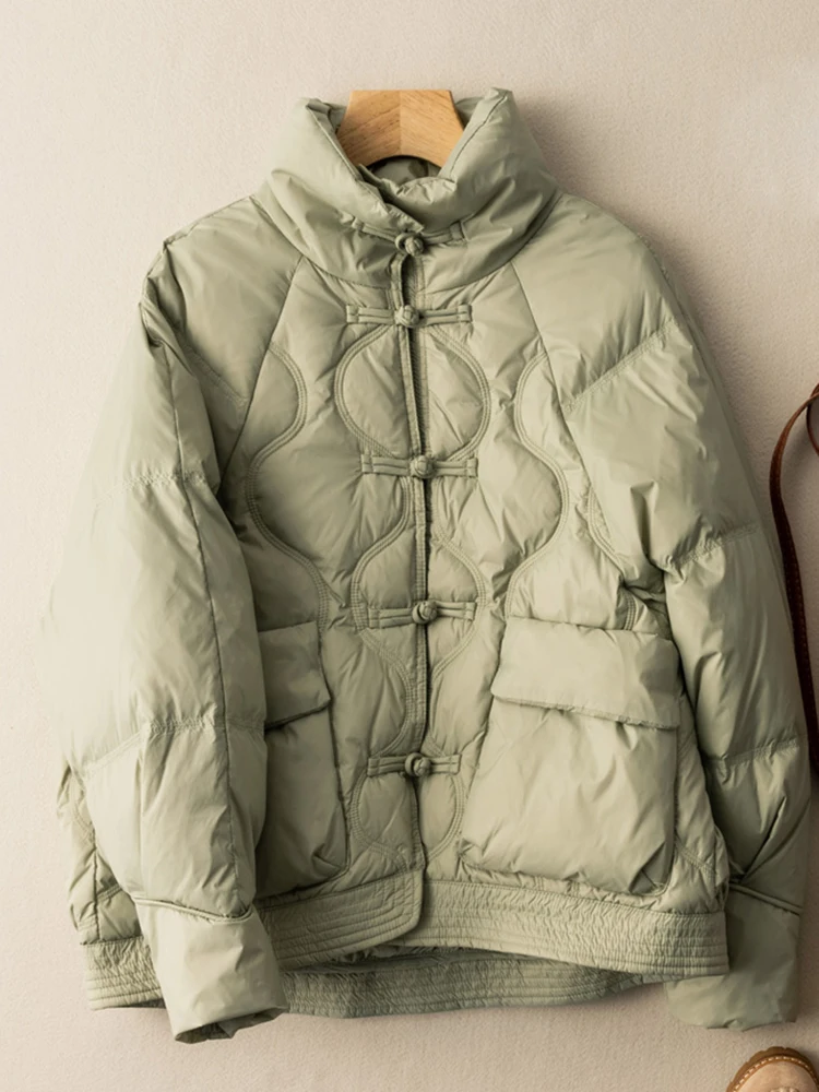 

SEDUTMO Winter Quilted Duck Down Coat Women Ultra Light Warm Short Jackets Autumn Fashion Pockest VIntage Basic Parkas ED2004