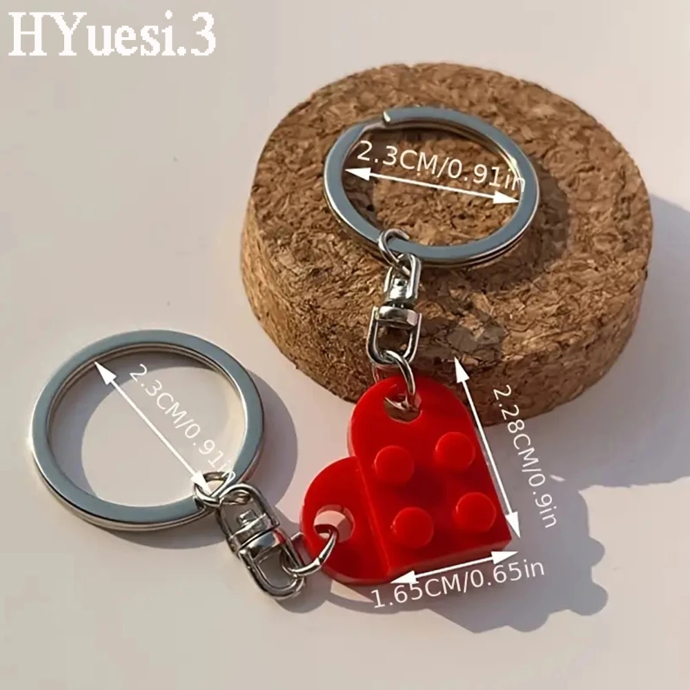 2pcs/set Tetőcserép Összetartozó Szív keychain Leválasztható szerelmes Lakóház Eltömít keyrings számára Nők férfiak valentin Egynapi út szülinapi ajándékok