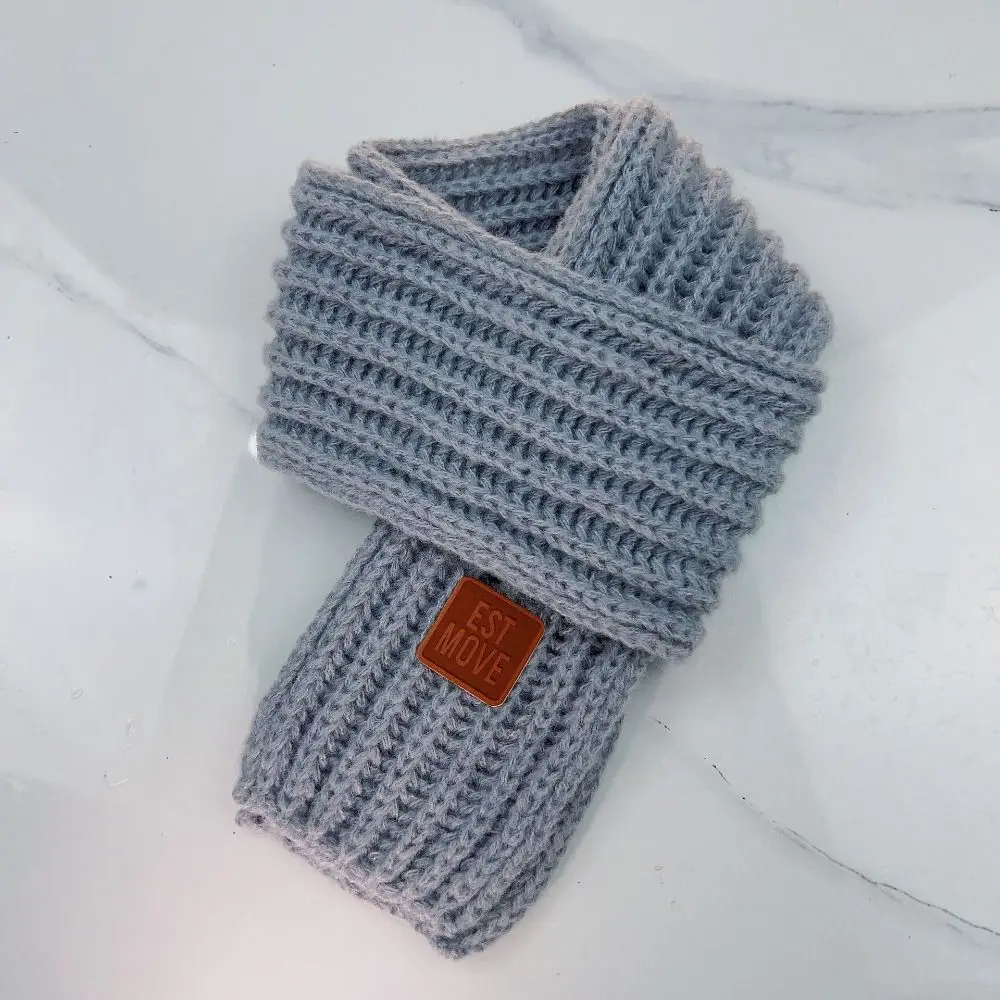 Fashion Warm Kids Scarf Thick Outdoor Neck Warmer Soft Cute Knitted Scarf Baby Boys Girls