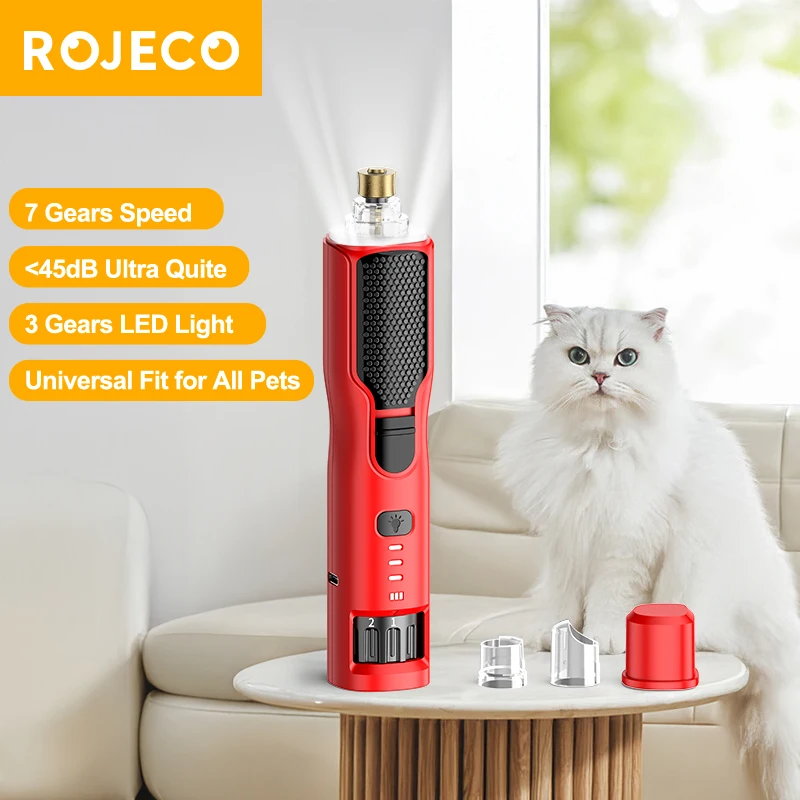 Pet Nail Grinder Electric Rechargeable Dog Cat Nail Clippers LED Light Adjustable Speeds Pet Claw Trimmer Grinder pet nail grinder