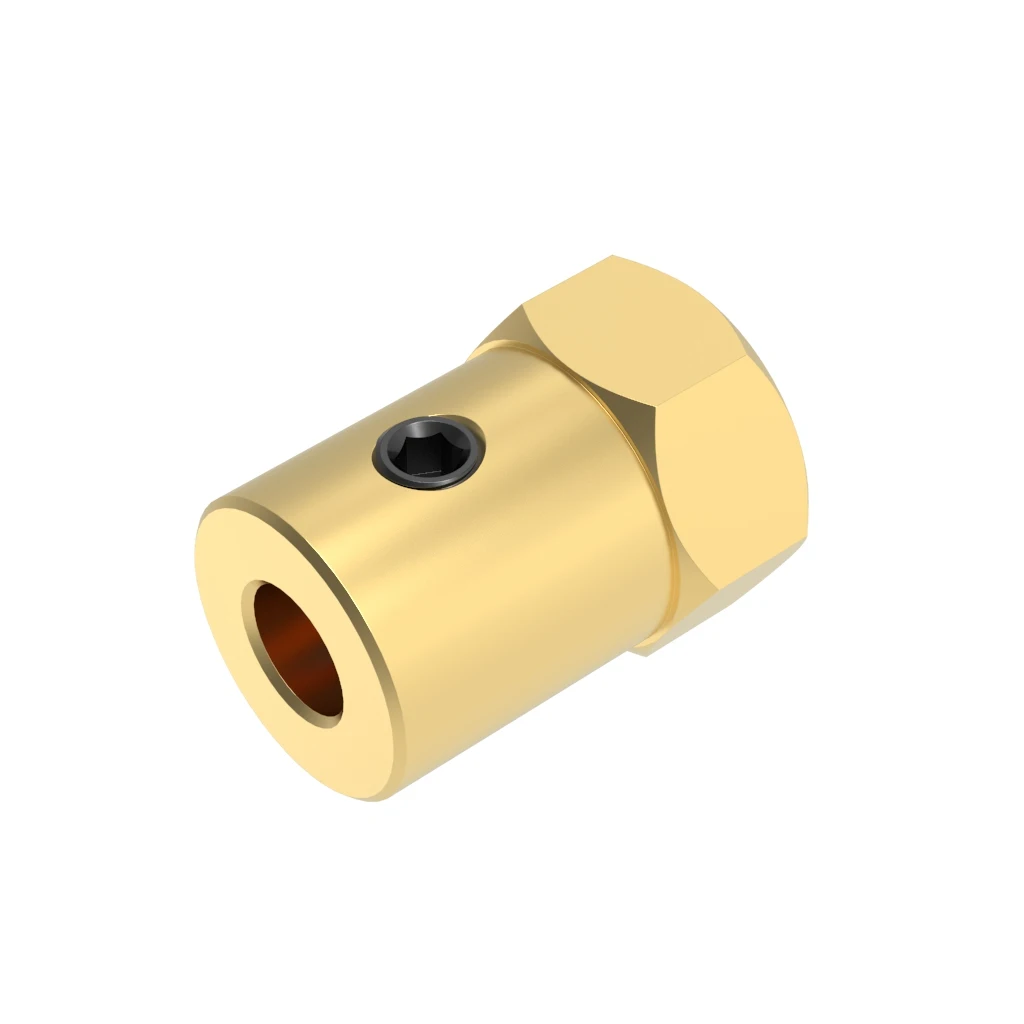Shaft Coupler Flexible Coupling Shaft Connector Rigid Shaft Coupler GKTOOLS D12L18 Hex Coupler Brass Tire Connector 2/3/3.17/4/5/6/7/ 8mm Coupling for Decelerate Motor Shaft Robot Smart Car Wheel