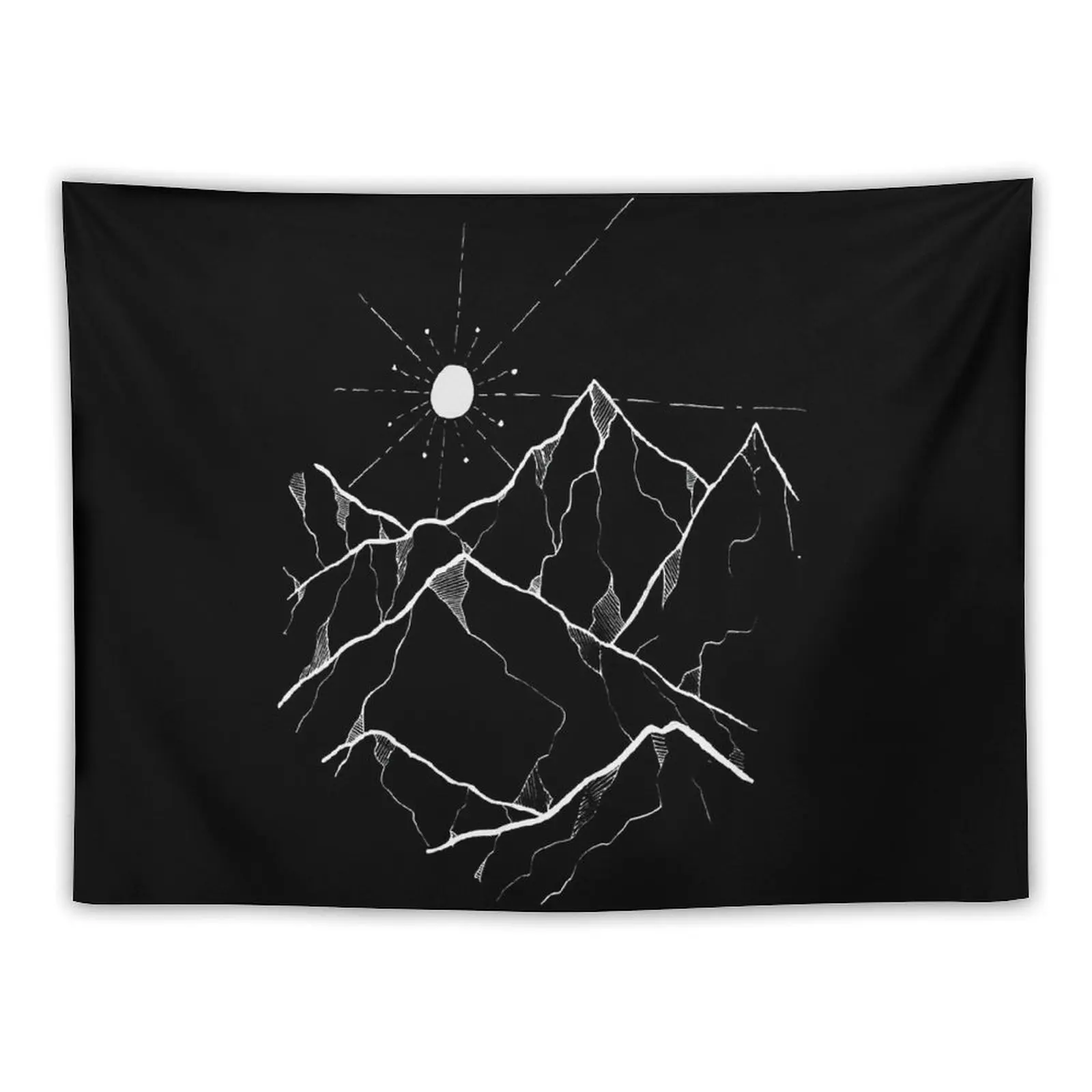 

The white sun over the dark mountains Tapestry Wall Tapestries Room Decorations Wall Mural Tapestry
