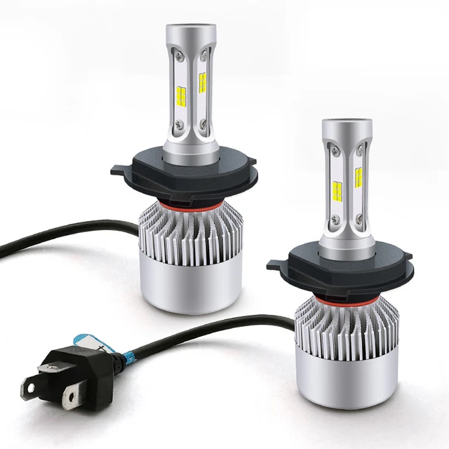 Juego de bombillas LED para coche con base H1, LED COB, 4000lm, 12V