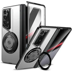 Luxury Magnetic Phone Case with All - Inclusive Screen Protection and Folding Stand for Honor Magic V2 RSR Porsche Design (GRAY)