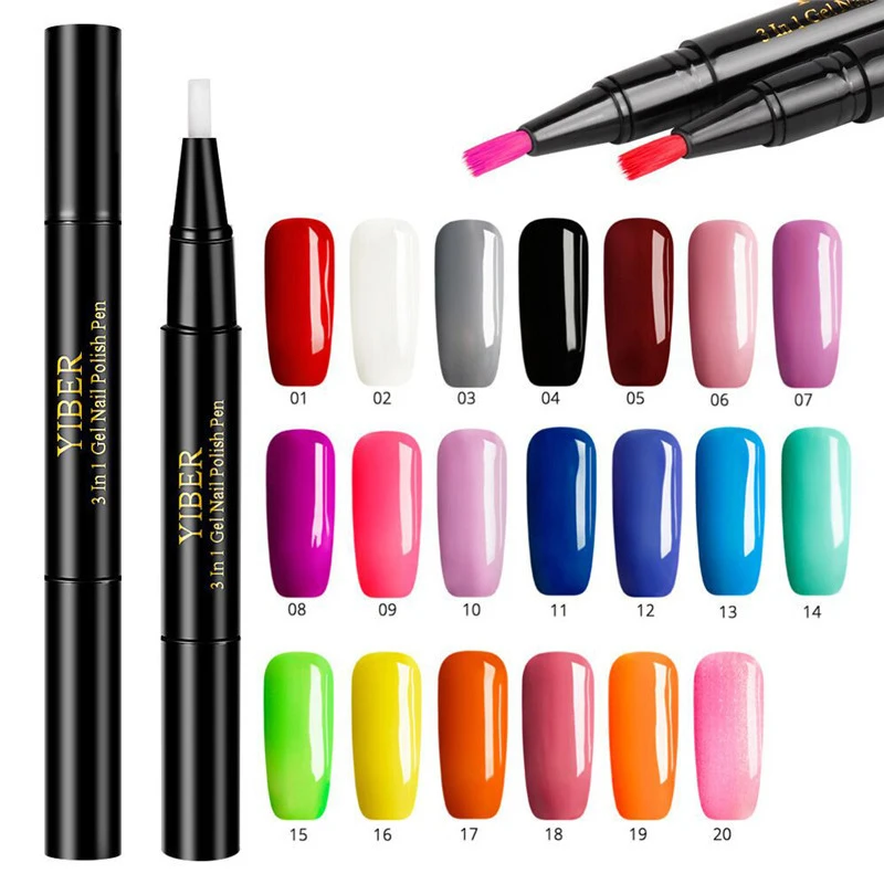 Nail Polish Pen Nail Gel Nail Varnishes Fashion Art Design Nail Pen Easy to Use Nail Accessorie Hybrid Base Coat Manicure Beauty