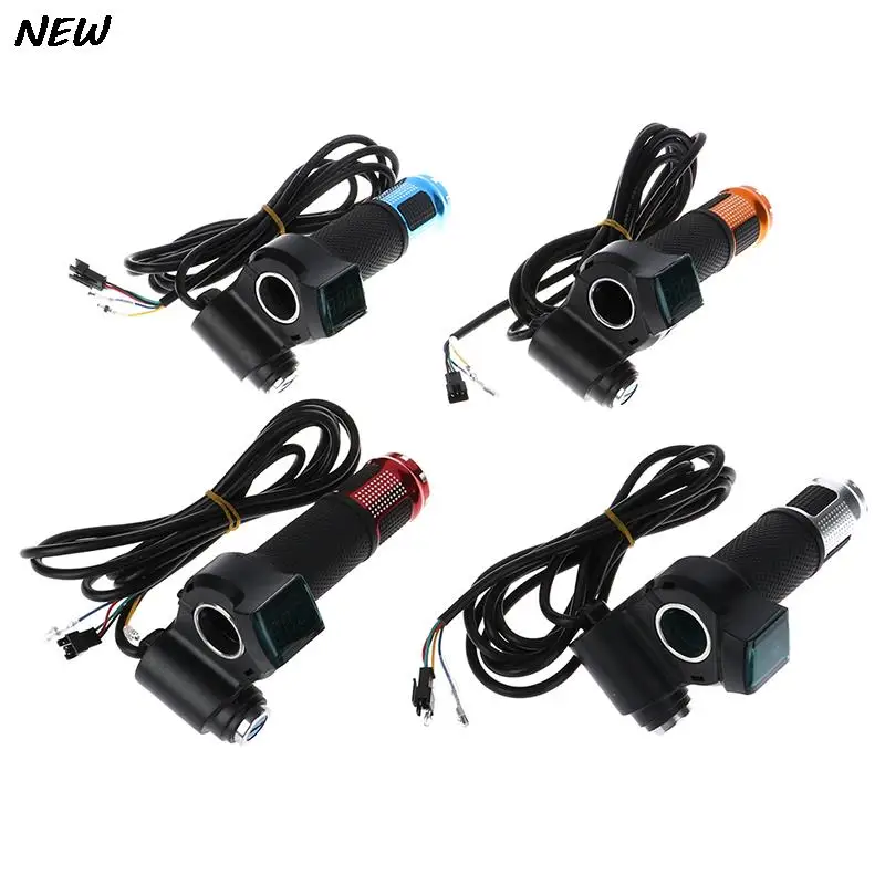Universal Electric Bike Twist Throttle with LCD Display and Handle Grip (12-96V)