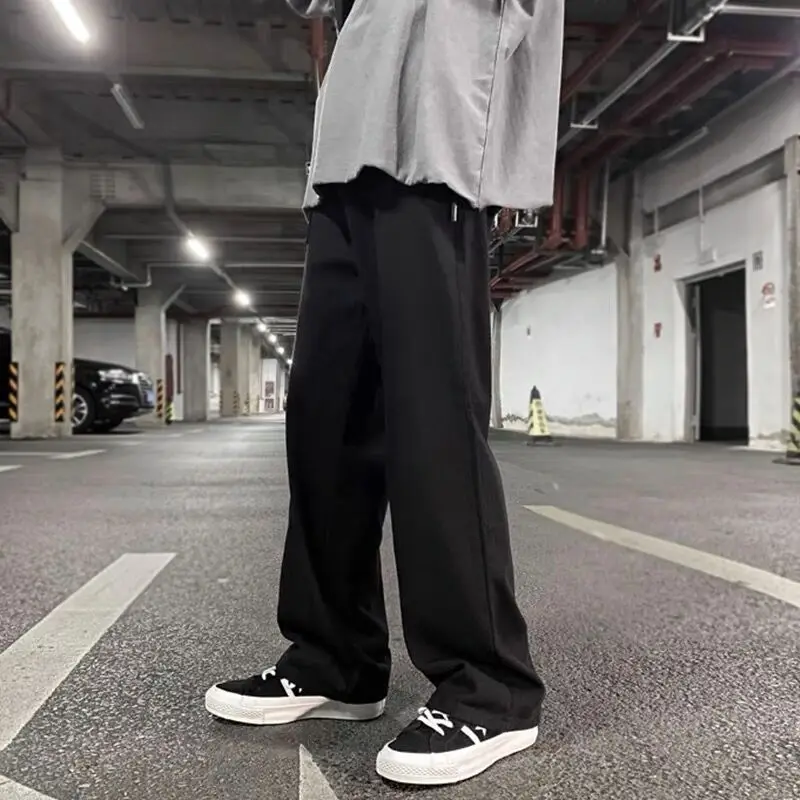 2024 Spring New Baggy Pants Japanese Korean Trendy Vintage Straight-leg Casual Cargo Pants Hip Hop Streetwear Men Clothing Y2k