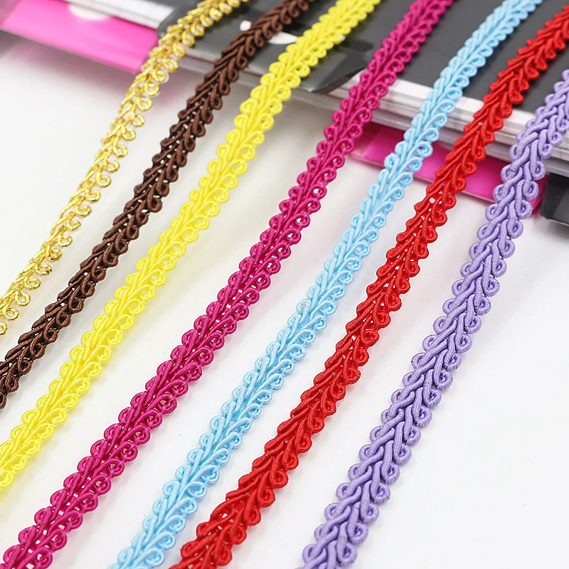 5yards 8mm Braided Lace Ribbon Handmade Crafts Tape Material Sewing Clothing Edge Embellishment Trims DIY Neddlework Accessories
