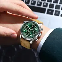 POEDAGAR-Montre à quartz de luxe pour homme, étanche, date Shoous, chronographe, montre-bracelet en cuir, sport militaire, montres pour homme 6