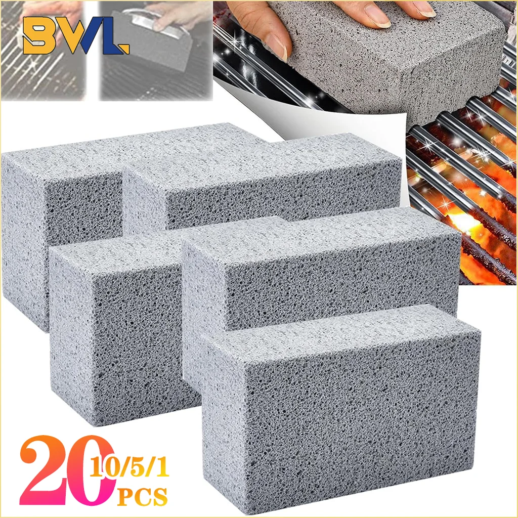 1-20PCS BBQ Grill Cleaning Bricks BBQ Heat Resistant Cleaning Pumice Brush Powerful Stain Remover Tools Tools