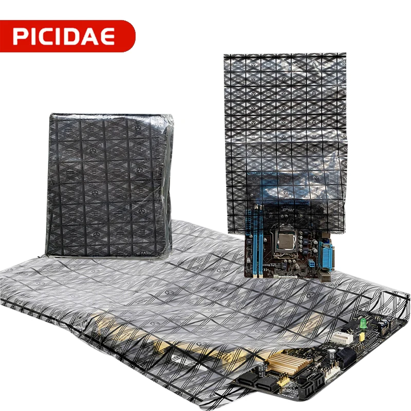 

90Pcs Open Top Antistatic Bag ESD Shielding Storage Bags Motherboard Video Card LCD Screen PE Anti Static Net GRID Mesh Pouch