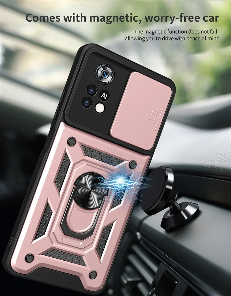 Durable Camera Lens Protect Armor Case with Phone Holder Cover