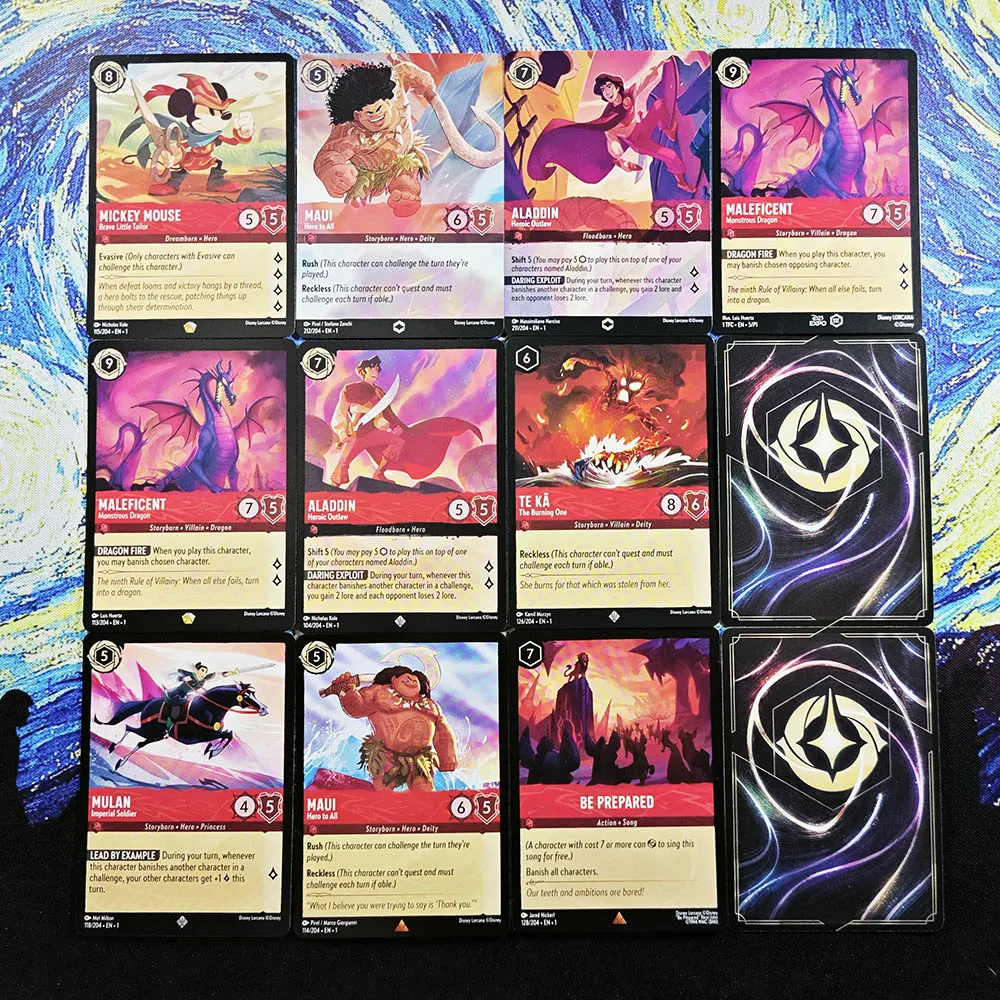 

Disney Lorcana Proxy THE INKS RUBY NoneFoil –mickey mouse maui maleficent aladdin te ka TCG Game Cards collection