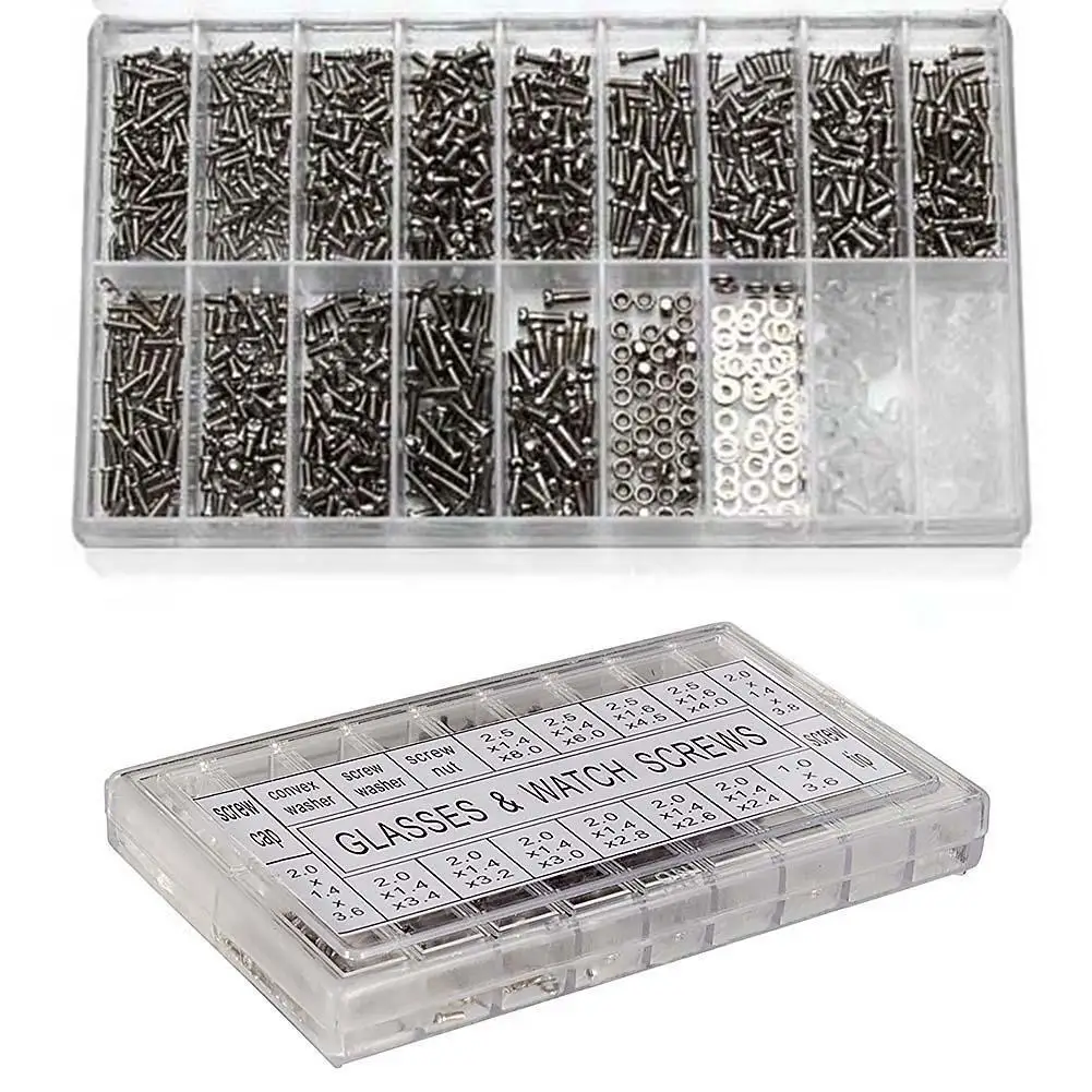 1000 Pcs Glasses Screw Accessories Box/nose Tray Screw Watch Glasses