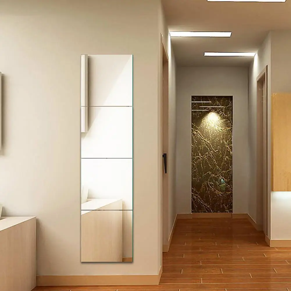Mirror Sticker Flexible Waterproof Bathroom Mirror Decal Reflect Clear Acrylic Square Home Sticker Home