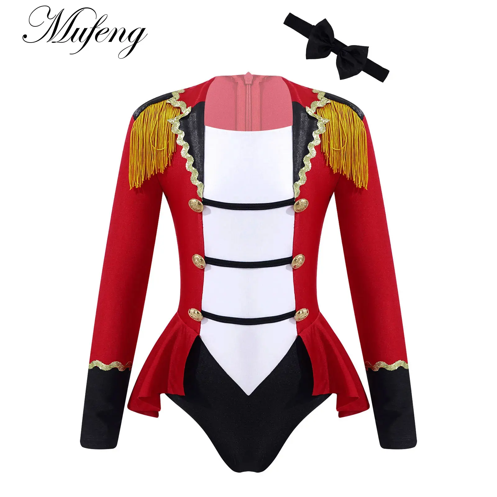 

Kids Girls Circus Ringmaster Costume Halloween Cosplay Dress Long Sleeve Lion Tamer Themed Party Carnival Fancy Dress Up Clothes