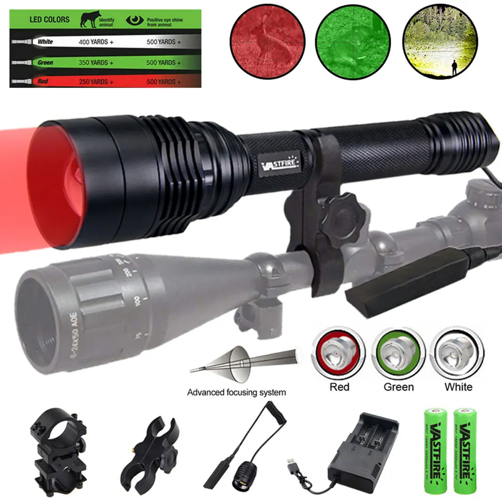 500Yard C11 Red/Green/White Gun Light Scope Mount Lamp Hunting Air Rifle Torch 