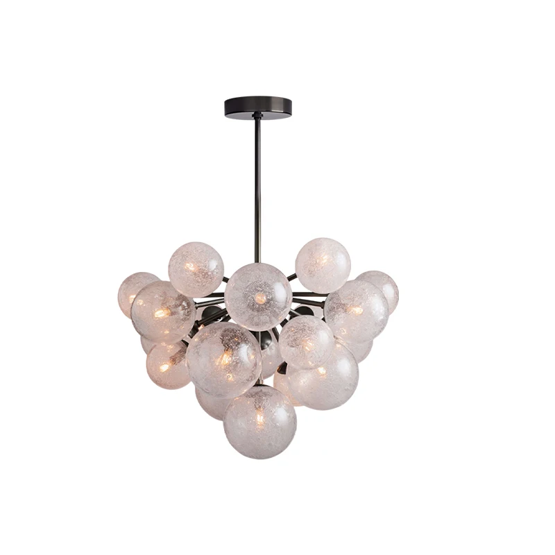 E14 LED American Golden Chrome Stainless Steel Glass Chandelier Lighting Suspension Luminaire Lampen For Dinning Room