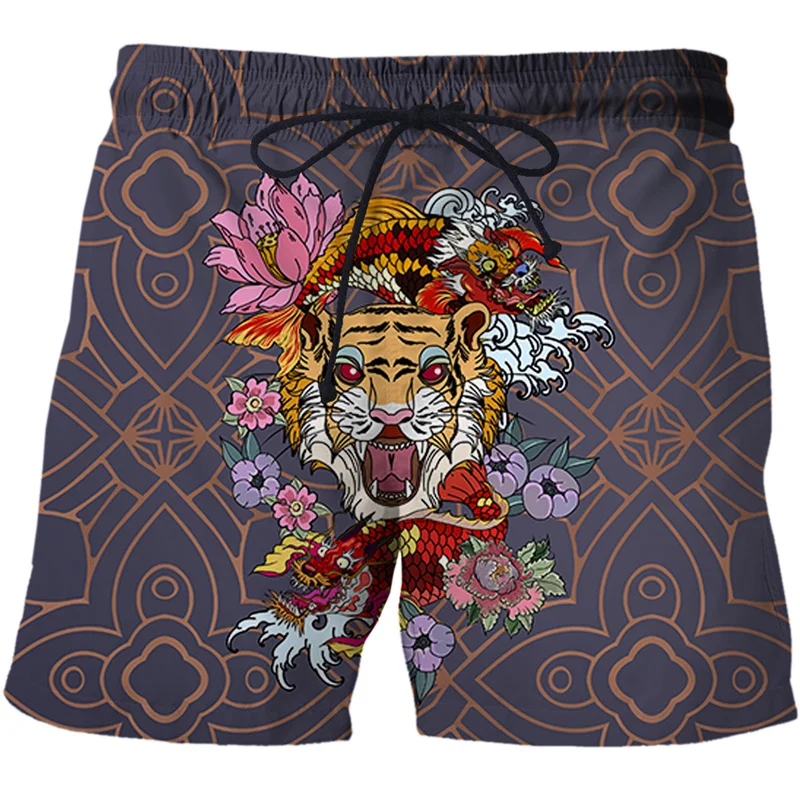 

Chinese Dragon Carp Phoenix Beach Shorts Summer Men Quick-drying Swim Trunks Unisex 3d Printed Art Totem Short Pants Streetwear