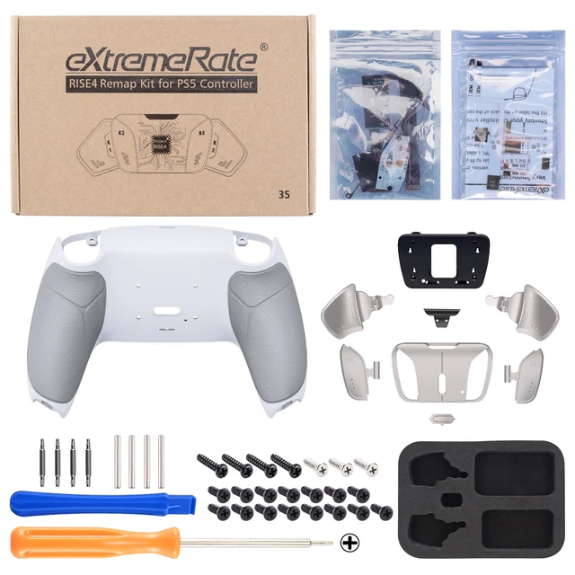 eXtremeRate Real Metal Buttons (RMB) Programable RISE4 Remap Kit para ps5  Mando BDM-010 & BDM-020 Actualización Board & Carcasa Trasera & 4 Palancas