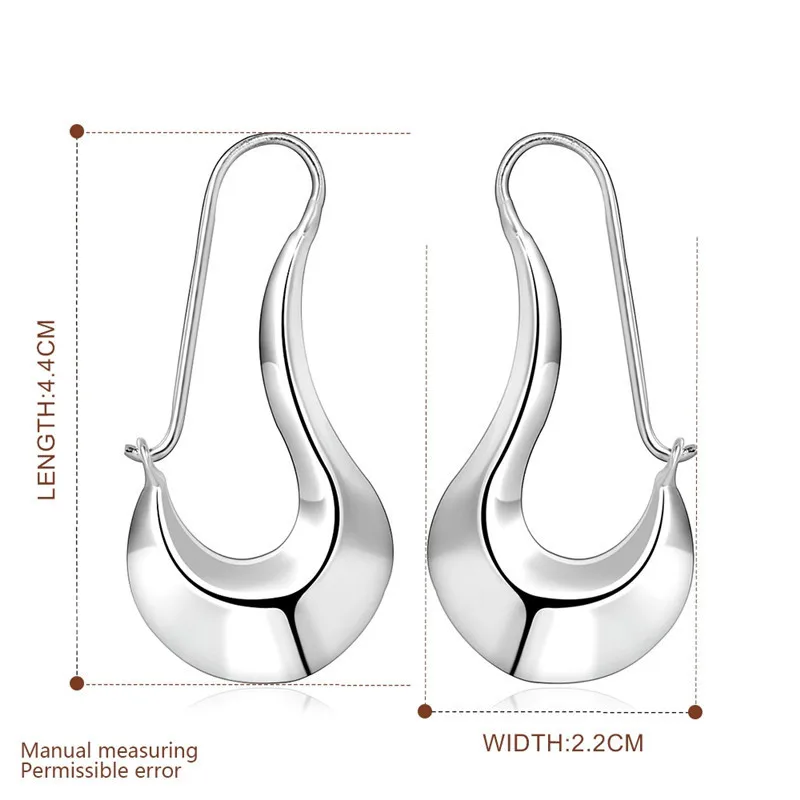 Fine 925 Sterling Silver Drop Earrings for Women, Charm Jewelry, Fashion, Wedding, Engagement, Party, Nice Gift - 5