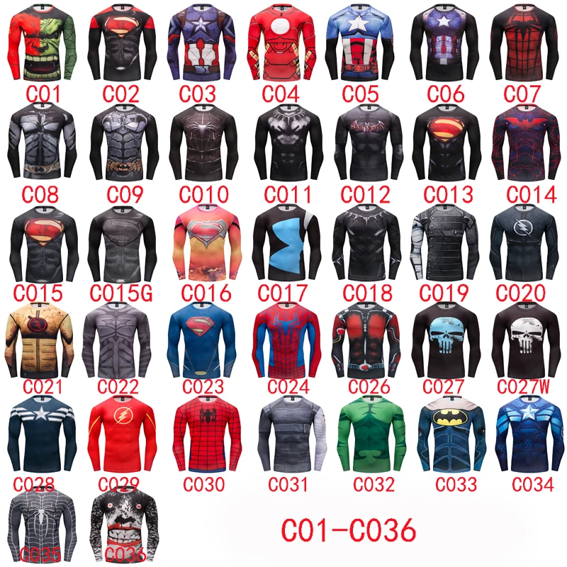 

Long Sleeves T Shirt Men Sports Rashgard MMA 3D Printed Compression Shirts Men Running Workout Bodybuilding Quick-Drying T-shirt