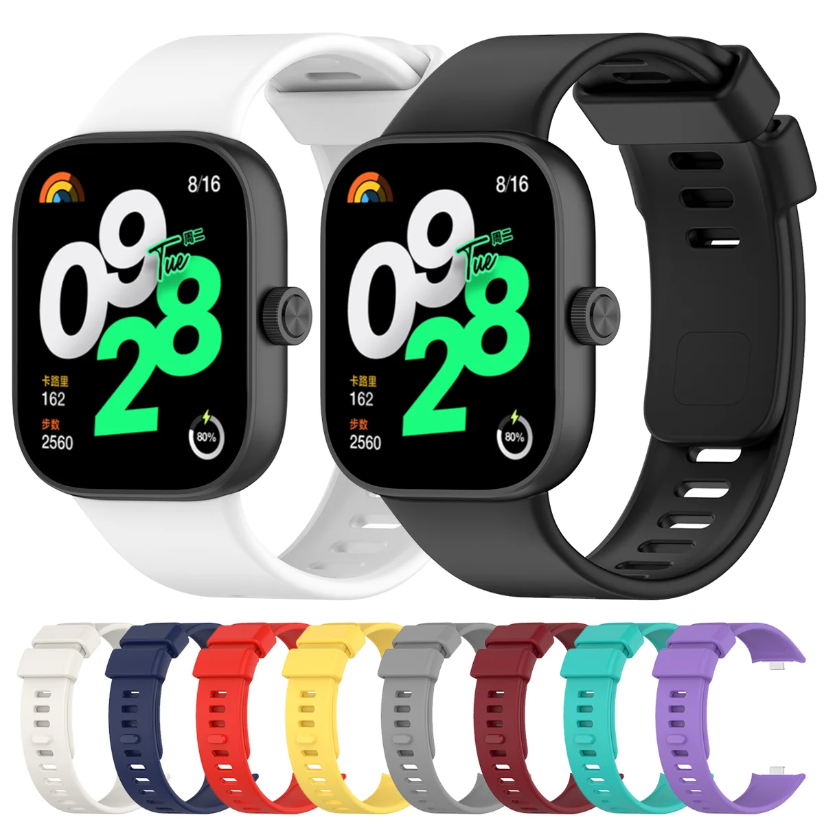 

For Redmi Watch 4 Silicone Soft Strap Watchband for Xiaomi MI Band 8 Pro Colorful smart watch band bracelet straps Accessory