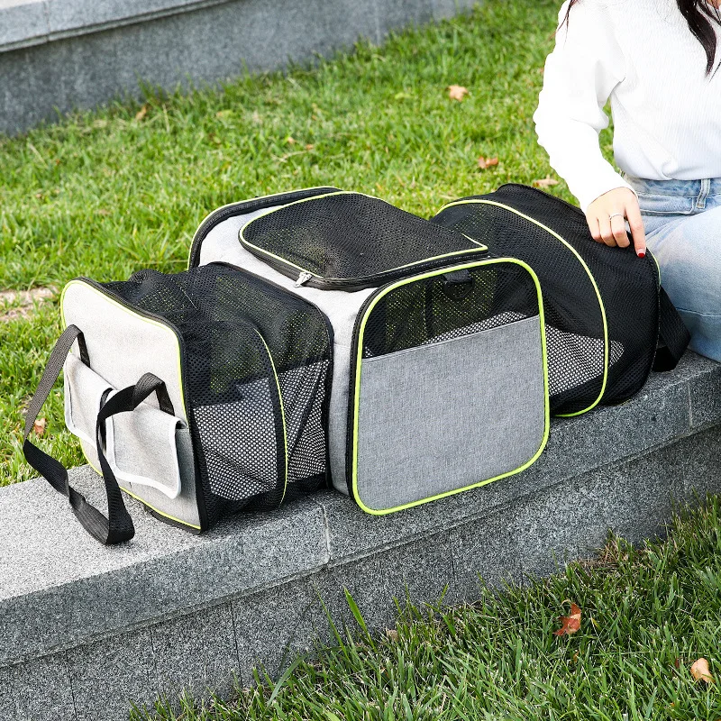 Large Capacity Outdoor Travel Portable Foldable PVC Cat Carriers Soft Breathable Transparent Carrying Bags Pet Accessories