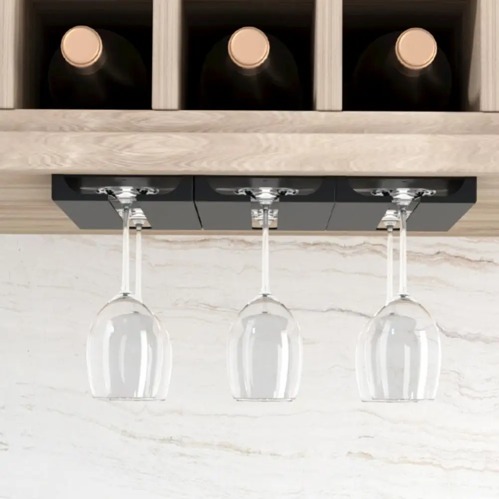 Kitchen Under Cabinet Free Punching Holder Wine Glass Rack Multi-function  Classification Stemware Glass Cup Hanging Holder 1/2pc