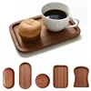 Walnut Wooden Tray Ins Wind Small Wooden Plate Japanese Rectangular Dinner Plate Cake Bread Coffee Tea Solid Wood Plate Tray 1